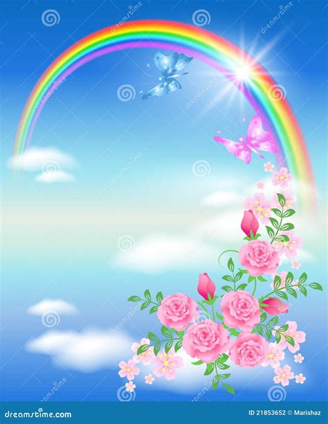 Rainbow And Roses Stock Photography - Image: 21853652