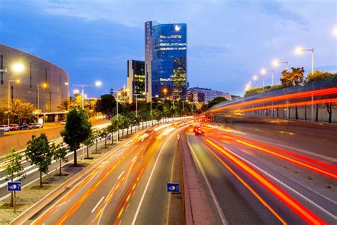 Cityscape at Night, Barcelona, Spain Editorial Image - Image of cityscape, downtown: 61130045