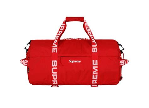 Supreme Nike Leather Duffle Bag Red | semashow.com