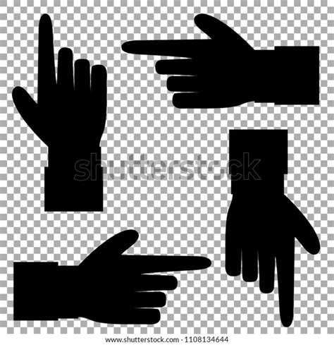 Black Silhouette Hand Pointing Showing Various Stock Vector (Royalty ...