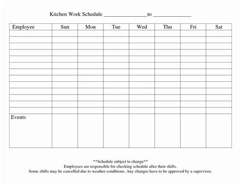 8 Weekly Employee Work Schedule Template Doctemplates