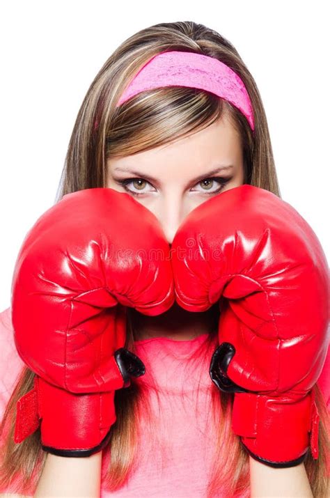 Young Lady with Boxing Gloves Stock Photo - Image of power, competitor ...