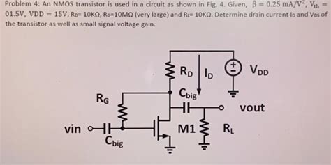 Solved Problem 4: An NMOS transistor is used in a circuit as | Chegg.com