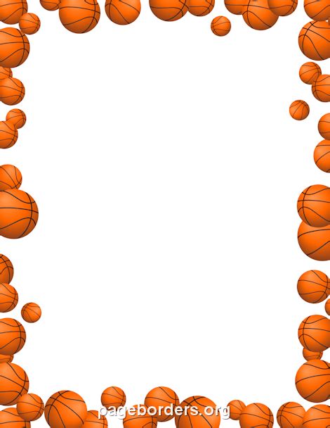 Basketballs Border | Page borders, Page borders design, Clip art borders