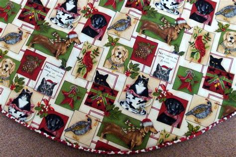 Cats and Dogs Christmas Tree Skirt Cardinal Christmas Tree | Etsy ...