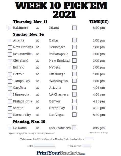 Printable Nfl Week 3 Schedule - Portal Tutorials