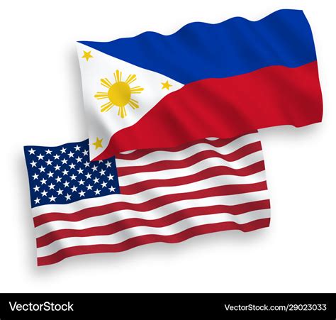 Flags philippines and america on a white Vector Image