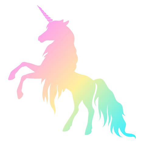 Silhouette of a unicorn. Rainbow silhouette on a white background. Element for creating design ...