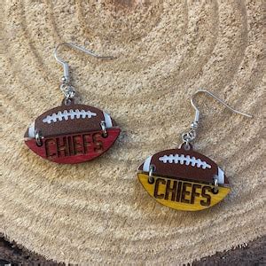 Kansas City Chiefs Wooden Dangle Earrings, Chiefs Fan Gift, Football, Kansas City, Chiefs ...