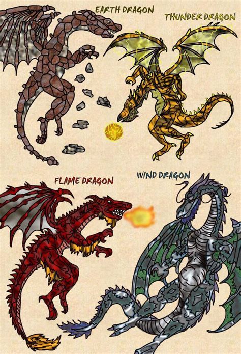 Elemental Dragons Set 1 by shinragod on DeviantArt