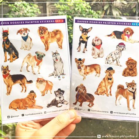 Dog sticker sets now at the shop | Cynthia, inside.