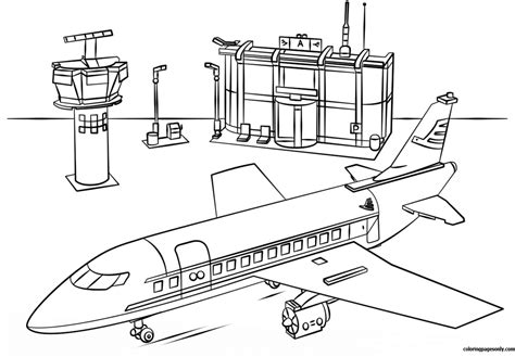 Lego City Airport Coloring Page - Free Printable Coloring Pages