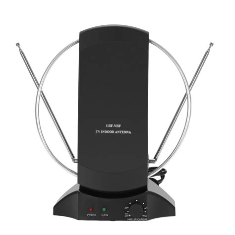 LAN 1014 Digital TV Antenna Indoor Amplified HDTV Antenna 50 Mile Range 36dB UHF / VHF / FM ...