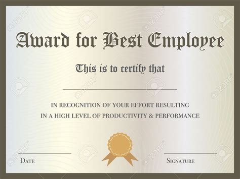 Illustration Of Certificate Award For Best Employee with regard to Best Perform… in 2023 ...