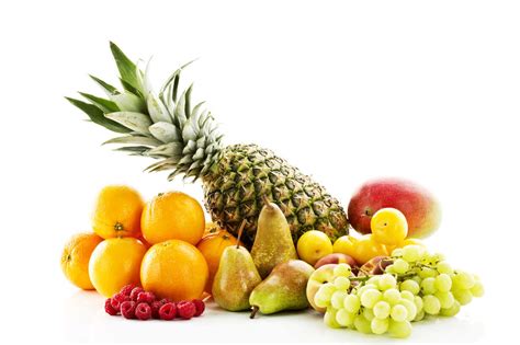 Mix fruit on white background stock photo