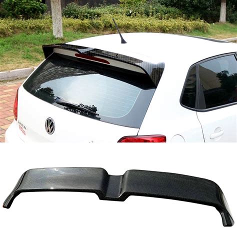 For Volkswagen POLO 2010 2016 ABS spoiler Primer or Carbon Fiber ...