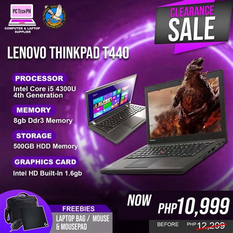 LENOVO THINKPAD T440 Intel core I5 4300U 4GB DDR3 RAM 500GB HDD | Shopee Philippines