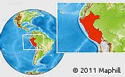 Physical Location Map of Peru