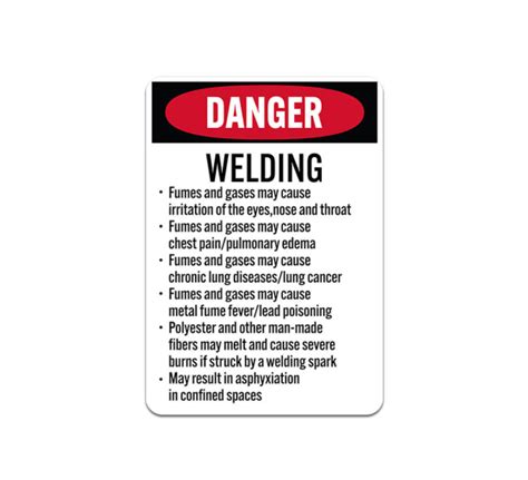 OSHA Welding Fumes & Gases May Cause Irritation Plastic Sign