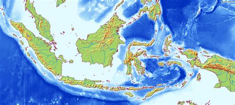 Large relief map of Indonesia | Indonesia | Asia | Mapsland | Maps of the World