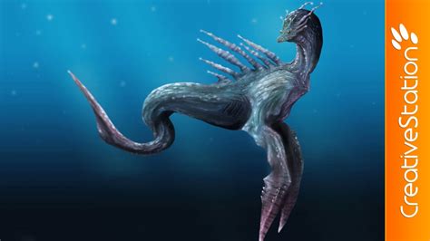 Sea creature - Concept art (#Photoshop) | CreativeStation - YouTube