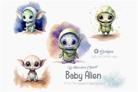 Cute Baby Alien Clipart Graphic by Creationx Space · Creative Fabrica