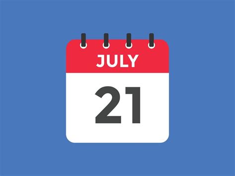 july 21 calendar reminder. 21th july daily calendar icon template ...