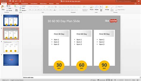 Free 30 60 90 Day Plan PowerPoint Template - Free PowerPoint Templates - SlideHunter.com
