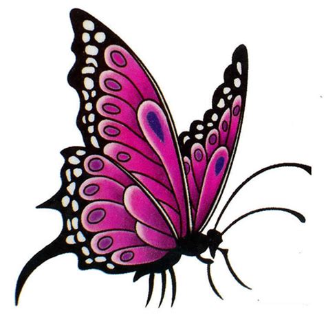 Girly bright pink butterfly tattoo design - Tattooimages.biz