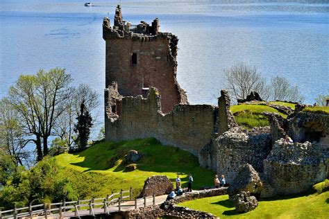 Grant Tower at Urquhart Castle at Loch Ness in Scottish Highlands ...