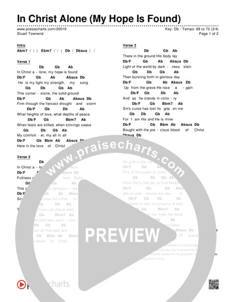 In Christ Alone Chords PDF (Stuart Townend) - PraiseCharts