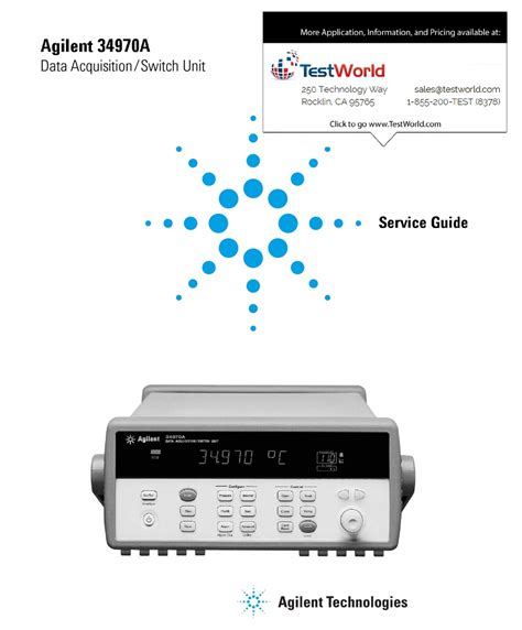 AGILENT TECHNOLOGIES 34970A SERVICE MANUAL Pdf Download | ManualsLib