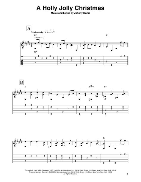 A Holly Jolly Christmas by Johnny Marks - Solo Guitar - Guitar Instructor