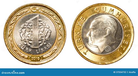 One Turkish Lira Coin Stock Photography - Image: 37554732