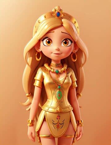 Premium Photo | Cute chibi egypt girl Cartoon little girl wearing egyptian cleopatra costume