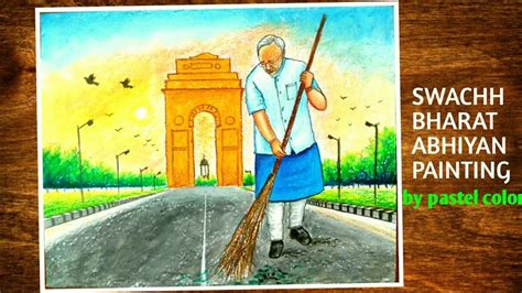 SWACHH BHARAT ABHIYAN DRAWING||HOW TO DRAW CLEAN INDIA EASY | Swachh bharat drawing ideas ...