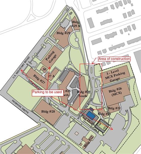 Map of Henderson Hall's Southgate Road construction, alteranate parki…