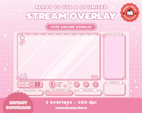 Twitch Stream Overlay Lindo corazón rosa Arcade Valentines - Etsy España