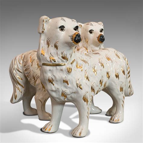 Pair Of Antique Staffordshire Dogs, English, Ceramic, Decorative... – London Fine Antiques