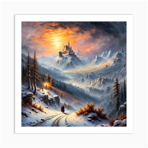 Snowy Castle Art Print by My design - Fy