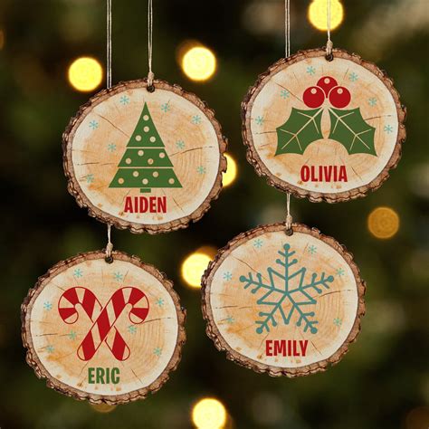 Personalized Rustic Charm Wooden Christmas Ornament - Available in 4 ...