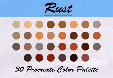 Rust Color Palette for Procreate Graphic by TiveCreate · Creative Fabrica