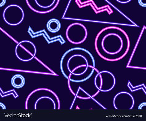 Glowing neon shapes on a black background Vector Image