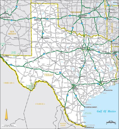 Texas Road Map - Texas • mappery