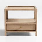 Keane Large Weathered Natural Wood Storage End Table, Set of 2 + Reviews | Crate & Barrel