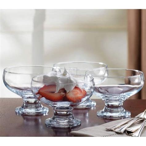 Home Essentials 4 Piece Set Essentials Home Footed Glass Dessert Dishes Bowls, , Clear -- Check ...