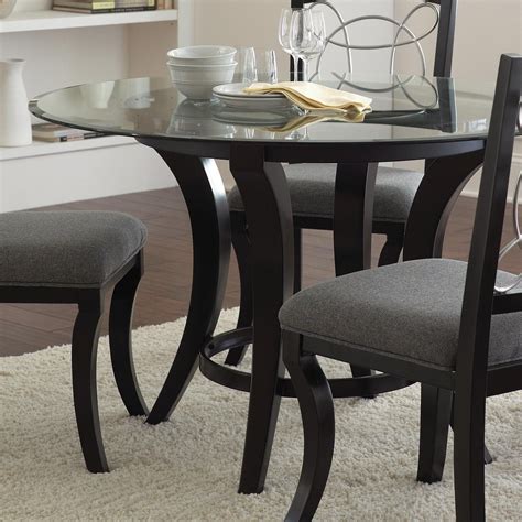 Round Glass Top Dining Table With Metal Base : Round Glass Top Modern 5pc Dining Set W/gun Metal ...