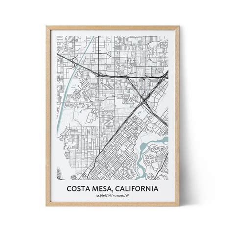 Costa Mesa Map Poster - Your City Map Art - Positive Prints