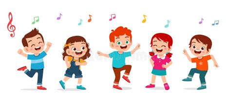 Happy Cute Kids Boy and Girl Dance Together Stock Vector - Illustration of kids, female: 166431082