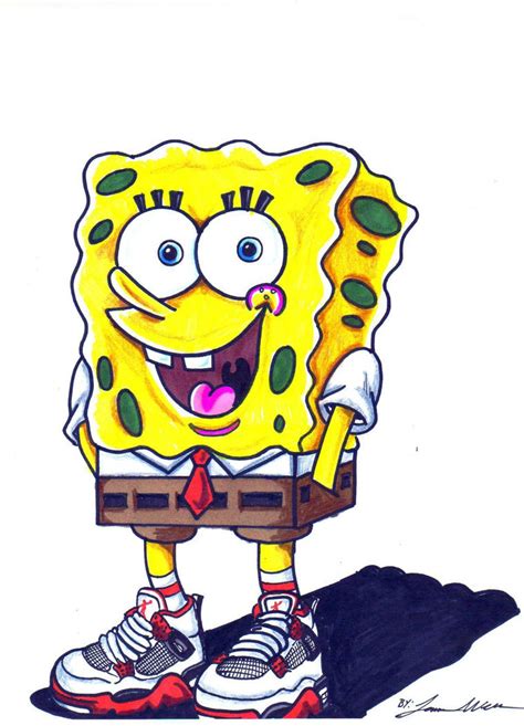 spongebob wit the jordan 4s on by trunks24 on DeviantArt